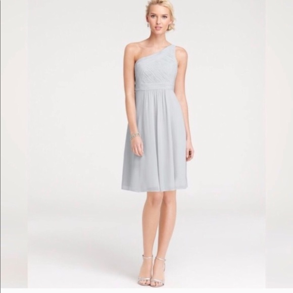 Ann Taylor, one shoulder  chiffon dress - Picture 2 of 6